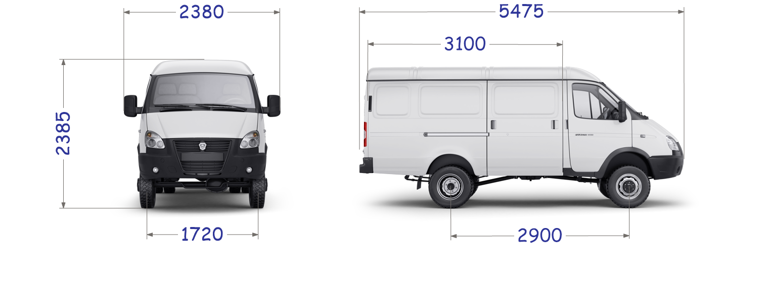 Rozmry GAZelle 4x4 FURGON K3 koty