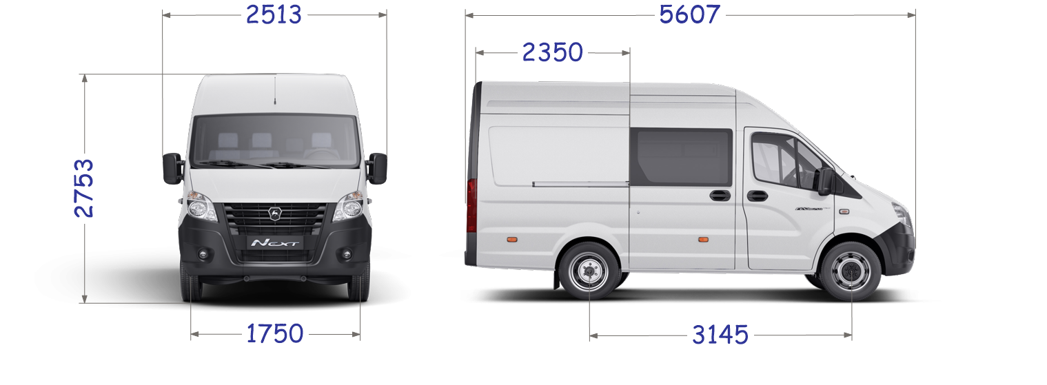 Rozmry NEXT 4x2 FURGON prodlouen K53 Koty