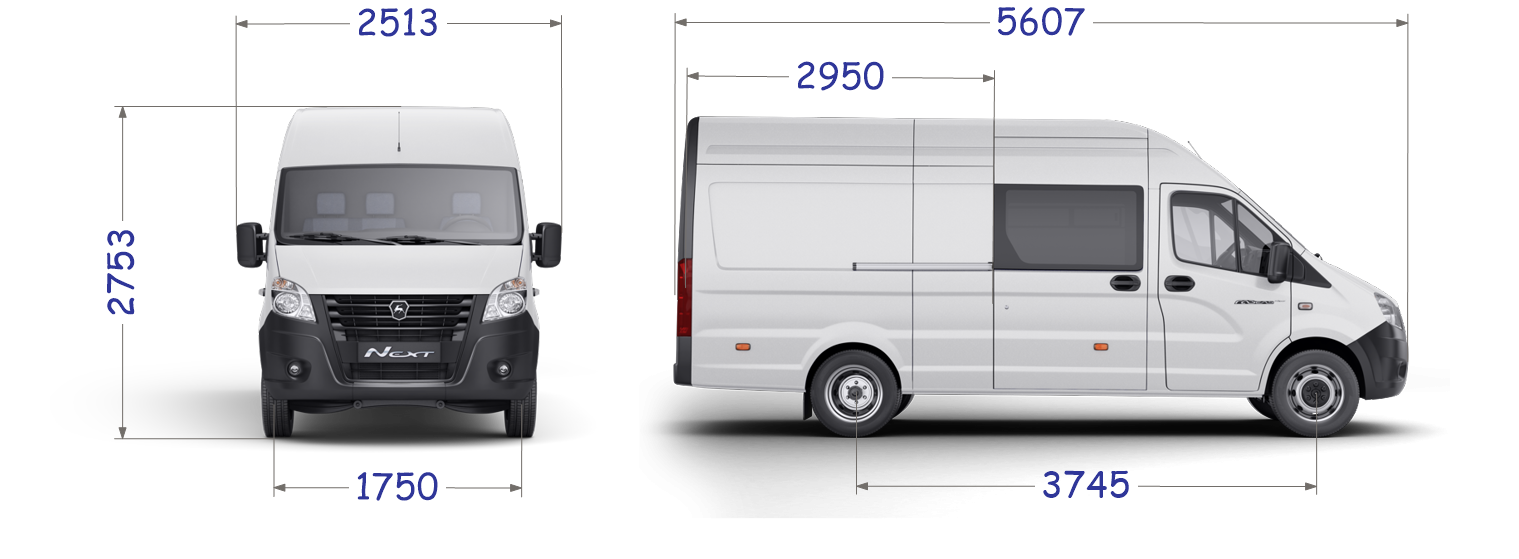 Rozmry NEXT 4x2 FURGON prodlouen K53 Koty