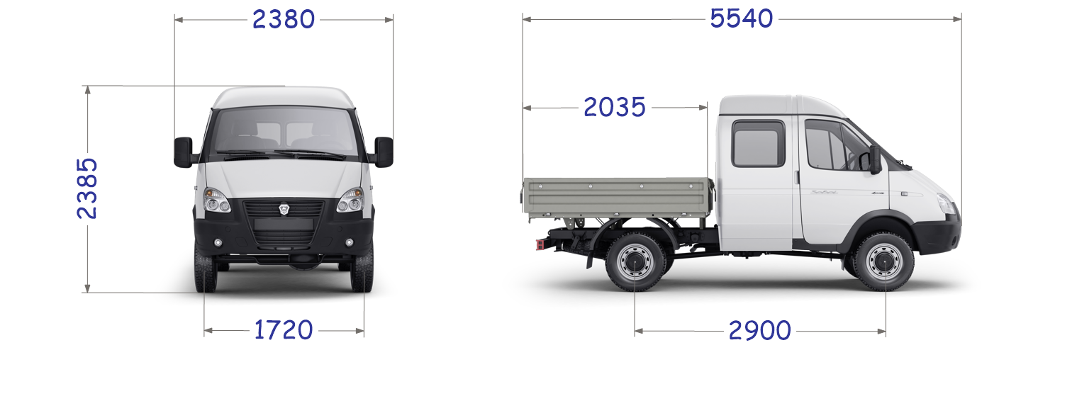 Rozmry SOBOL 4x4 Dvojkabina Koty